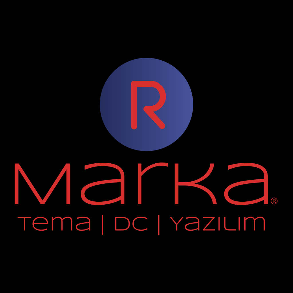 Siyah Zemin Kırmızı Kare Logo